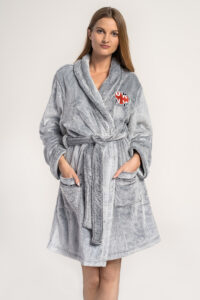 Dámský župan DKNY Signature robe šedý